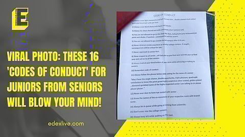 Viral photo: These 16 'codes of conduct' for juniors from seniors will blow your mind!