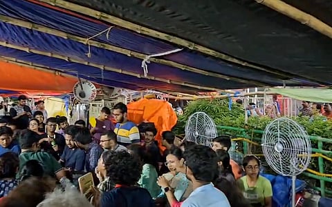 Visuals from the protest