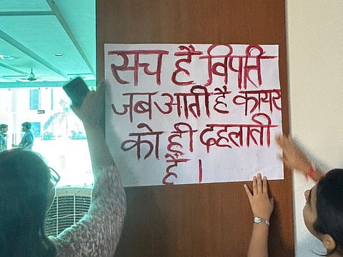 Translated from Hindi: It is true that when disaster strikes, it only scares the cowards