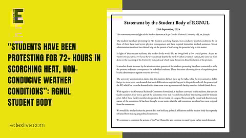 RGNUL Student Body statement 