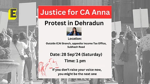 Justice for CA Anna Sebastian Perayil: Protest organised in Dehradun today 