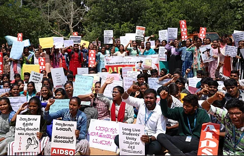 Scene from the protest