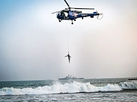 Spectators at Blue Flag Beach in Puri witnessed an elaborate operational display as the Indian Navy moved its Navy Day celebrations from Visakhapatnam