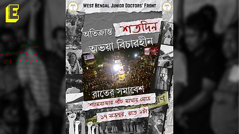 Marking 100 days: Rally at Shyambazar on November 17 led by the West Bengal Junior Doctors’ Front