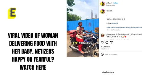 VIRAL video of woman delivering food with her baby. Netizens happy or fearful? Watch here