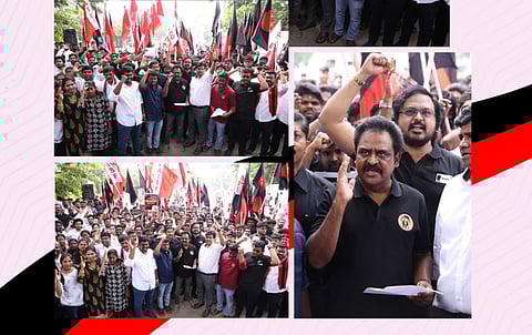 During the protests 