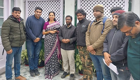 Supriya Sule with the aspirants. 