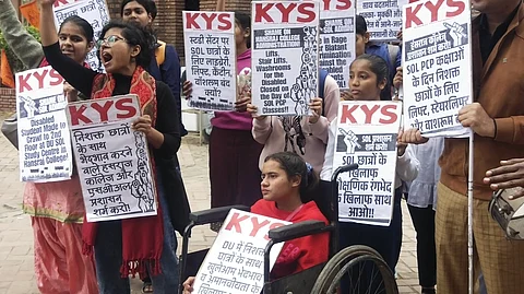 DU SOL student forced to crawl at study centre; triggers outrage