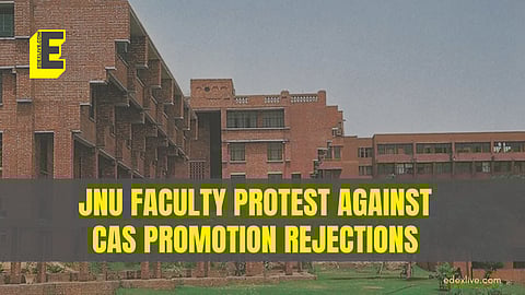 The protest was organised by the JNU Teachers’ Association (JNUTA)