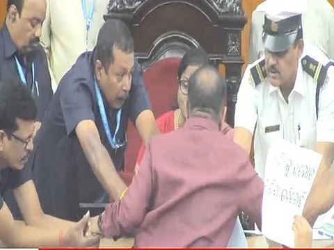 MLA Taraprasad Bahinipati Bahinipati was suspended for his alleged “misconduct and unruly behaviour” 