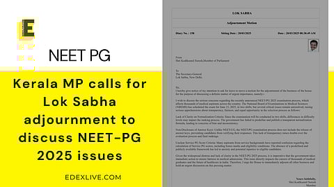 Kodikunnil Suresh, a Member of Parliament (MP) from Kerala, submitted a notice in the Lok Sabha