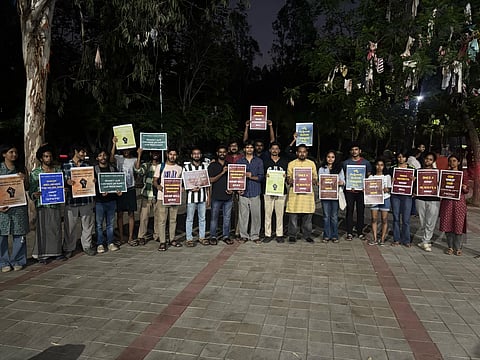 Students protesting at HCU 