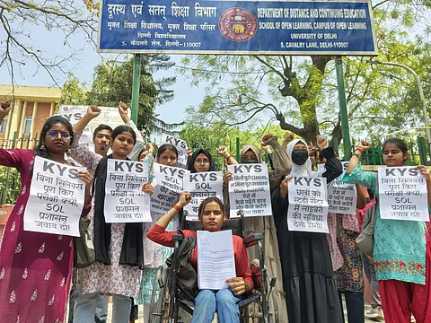DU SOL: Students allege incomplete study material ahead of exams; stage protest