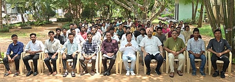 With the students