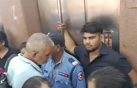 Scenes outside DPS Dwarka few days back