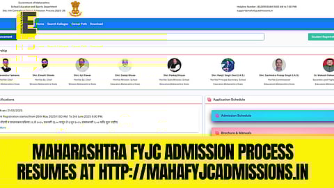 The Maharashtra School Education and Sports Department reopened FYJC admission after a portal crash