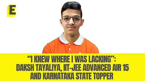 Daksh Tayaliya from Bengaluru is aiming for IIT Bombay, hoping to pursue Computer Science as he loves Math