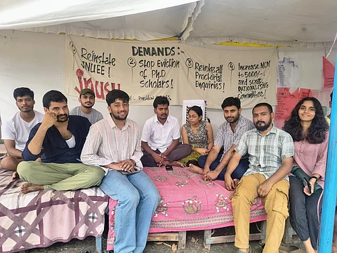 JNUSU hunger strike day 12: Students appeal to faculty for support, demand reinstatement of JNU entrance exam