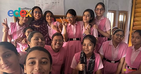 Megha Paliwal, Teach for India alumnus with students