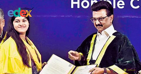 M Stalin at Bharathidasan Institute of Management (BIM) graduation ceremony