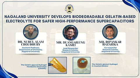 Researchers at Nagaland University have developed a patented gelatin-based hydrogel membrane electrolyte that could make supercapacitors safer, greener, and longer-lasting