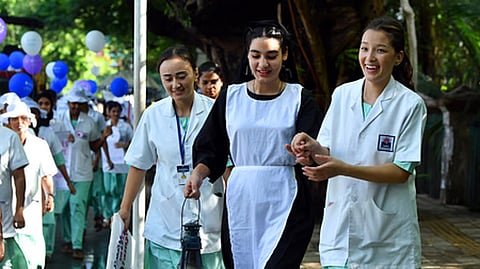 Monis Gull, a students of SIMET College of Nursing, Palluruthy, dressed as Florence Nightingale during a rally held in Kochi. Image used for representational purpose only