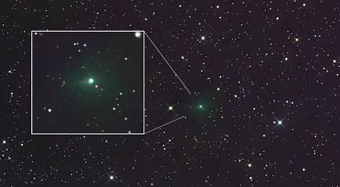 Interstellar comet 3I/ATLAS glows green in new image
