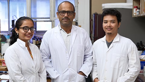 (L to R) Ms. Rubi Moral, Prof. Gopal Das and Mr. Oiyao Appun Pegu, at IIT Guwahati