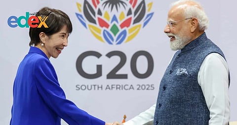 Japanese Prime Minister Takaichi Sanae and Prime Minister Narendra Modi at G20 Summit