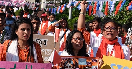 Women, girls protest