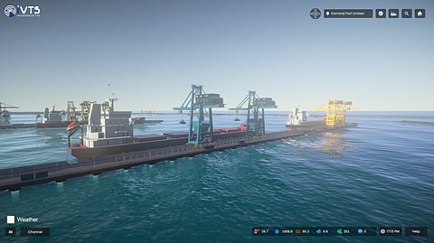 An image generated by the Indigenous Vessel Traffic Management System for Ports developed by IIT Madras