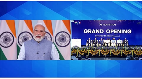 PM Modi inaugurates India's first global MRO facility of Safran in Hyderabad