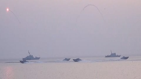 Indian Navy conducts operational demonstration at Porbandar as part of Navy Week 2025