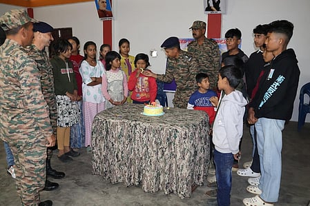 Indian Army celebrates New Year's Day with orphan children