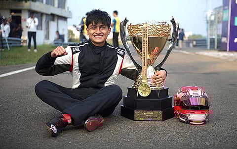 Youngster on the crest of a wave