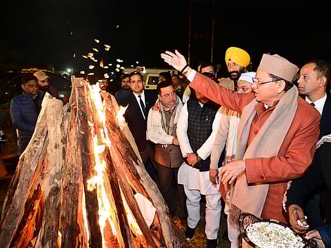 Uttarakhand: CM Dhami joins public Lohri celebrations in his hometown, Khatima