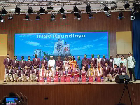 Indian diaspora in Oman hosts grand welcome for INSV KAUNDINYA crew