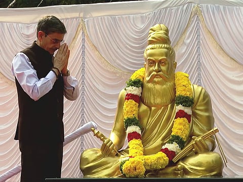 Tamil Nadu Governor RN Ravi pays tribute to Thiruvalluvar