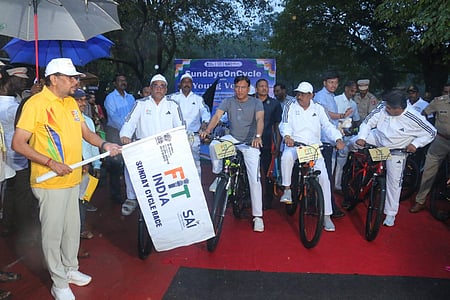 Historic Fit India Sundays on Cycle unfolds at Attari Border on Republic Day Eve (Credit: SAI)