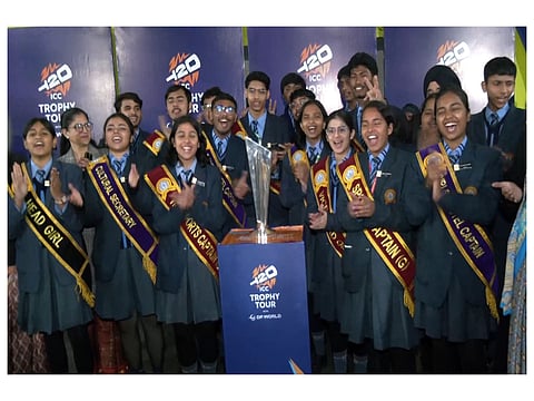 ICC T20 World Cup Trophy Tour reaches pacer Harshit Rana's alma mater