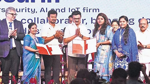 Chief Minister MK Stalin during the women’s conference organised on the sidelines of TNWeSafe programme in Chennai on Tuesday.