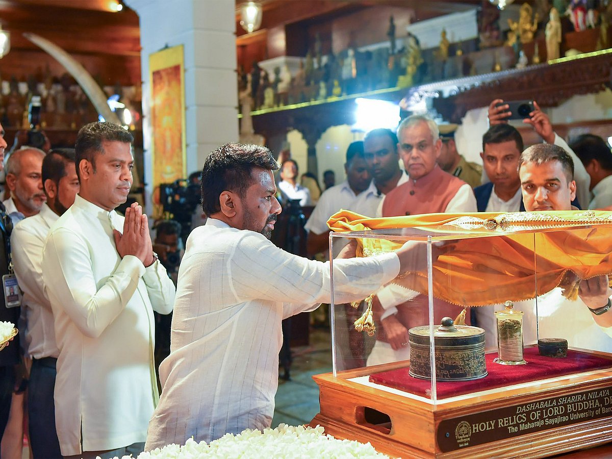 Sri Lankan President expresses gratitude to PM Modi as sacred Buddha relics arrive