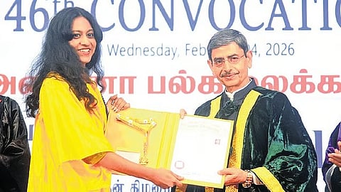 RN Ravi presents degree to a student at the convocation on Thursday