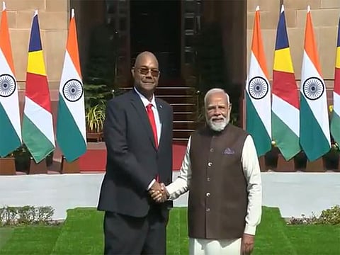 Prime Minister Narendra Modi meets Seychelles President Patrick Herminie