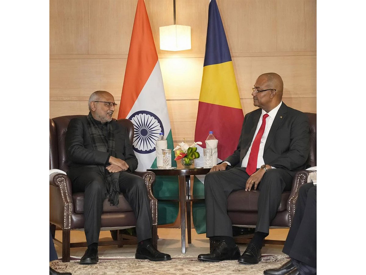 VP Radhakrishnan, Seychelles President discuss peace in Indian Ocean Region