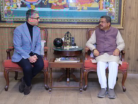 Union Minister Dharmendra Pradhan meets Abhinav Bindra to boost sports at school level