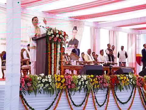 Uttarakhand CM lays foundation stone for road widening project in Sahaspur Assembly