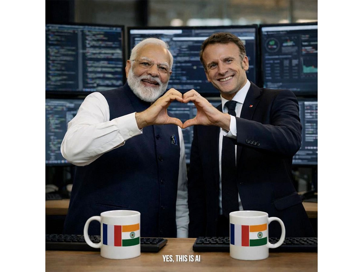 Macron posts AI-generated image with PM Modi ahead of AI Impact Summit