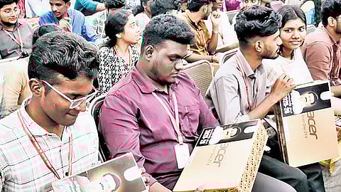 The free laptop scheme is intended to strengthen digital access and enhance technical skills among college students across Tamil Nadu 