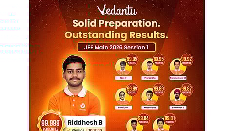 Vedantu sees 1,292 students score above 90 percentile in JEE Main